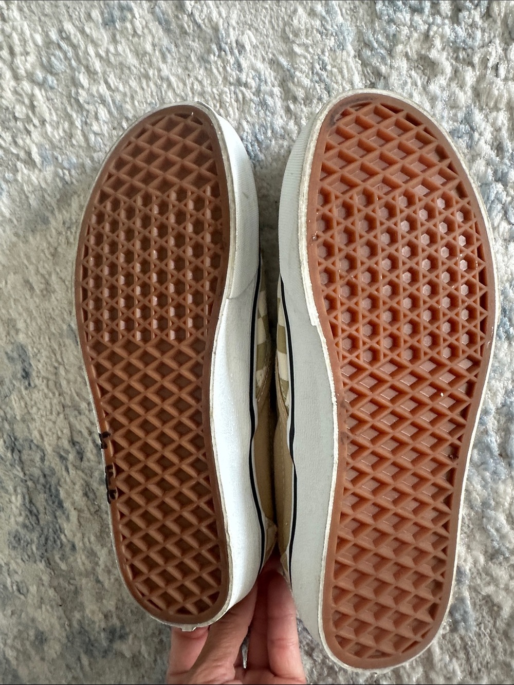 Vans Unisex Slip-On Checkerboard Sneakers in Beige and White mens 5.5/7 women’s - Picture 3 of 5